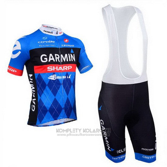 2013 Odziez Rowerowa Garmin Sharp Niebieski Krotkie Rekawy i Rowerowe Szelkach